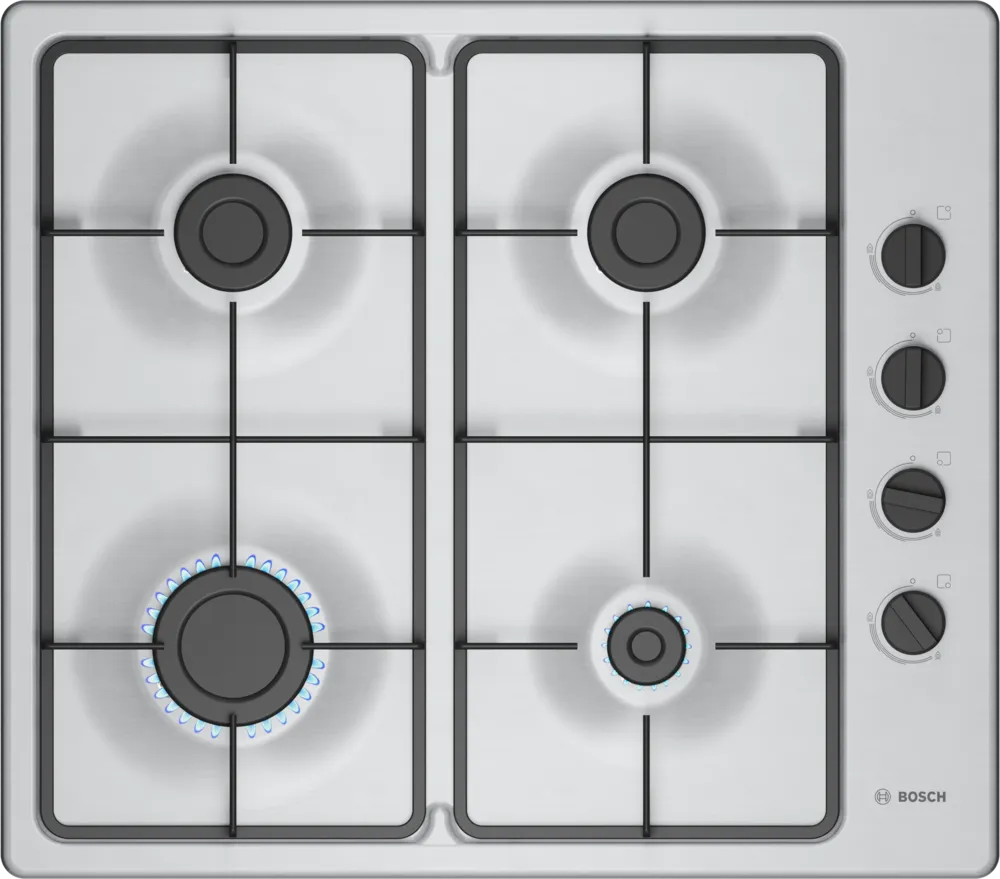 Bosch Series 2 60cm 4 Burner Gas Hob - Stainless Steel | PBP6B5K60