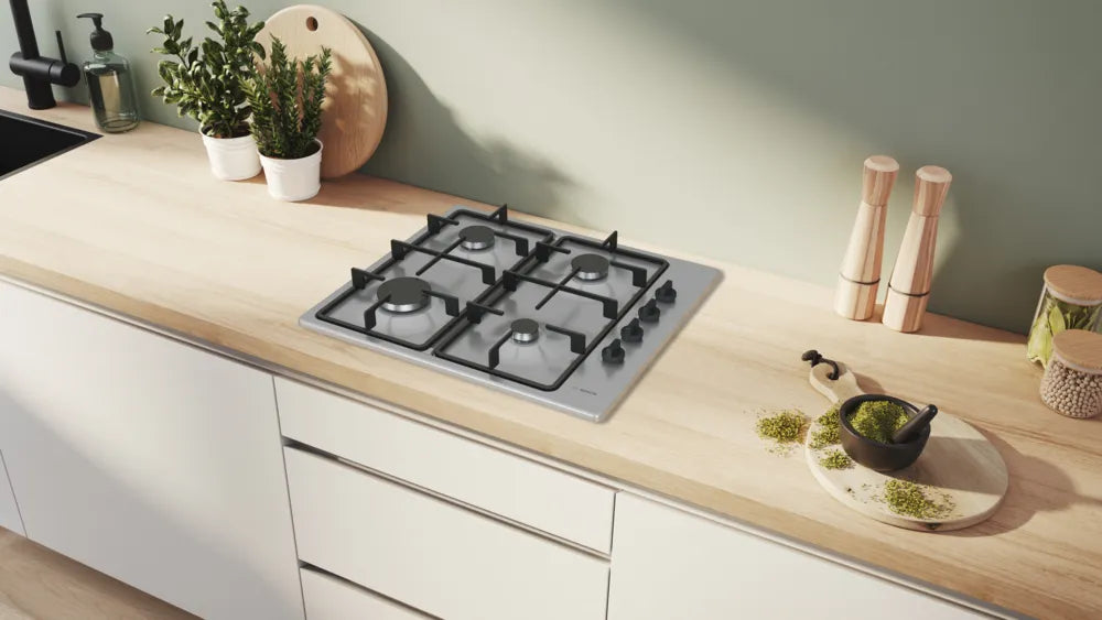Bosch Series 2 60cm 4 Burner Gas Hob - Stainless Steel | PBP6B5K60