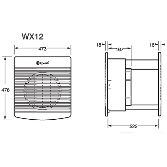 Xpelair WX12 12 Inch Commercial Wall Extractor Fan White | WX12