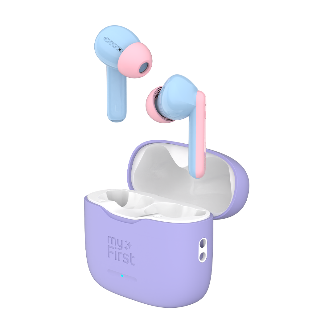 myFirst CareBuds - True Wireless Earbuds, 85dB Safe, 20hr Battery - Cotton Candy | 256-FH8505SA-CC01 Headphones