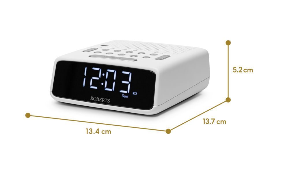 Roberts Ortus FM Dual Alarm FM Clock Radio in White