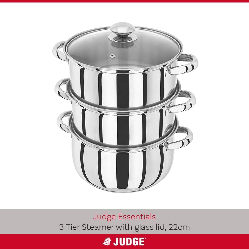 Judge Essentials 22cm 3 Tier Stainless Steel Steamer | HX04