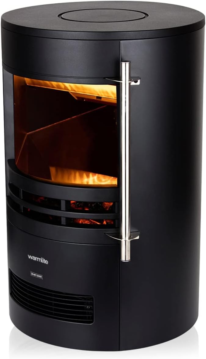 Warmlite Elmswell 2kW 3D LED Flame Effect Electric Stove Black | WL46022