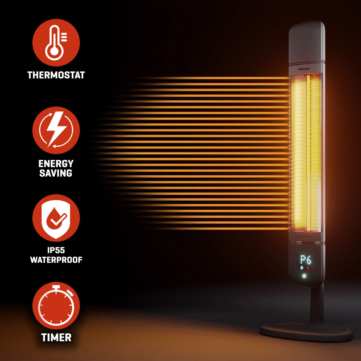 Dimplex Smart 2.5kW Carbon Indoor & Outdoor Heater | DXOTDRSMT