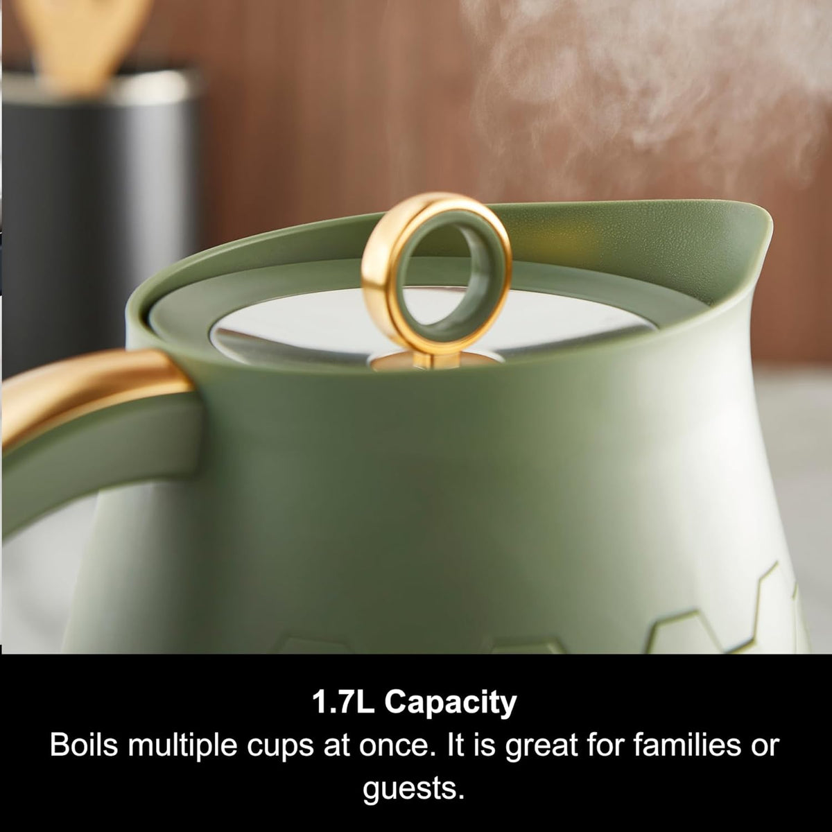 Morphy Richards Cassini 1.7L Rapid Boil Jug Kettle Olivine Green | 103022