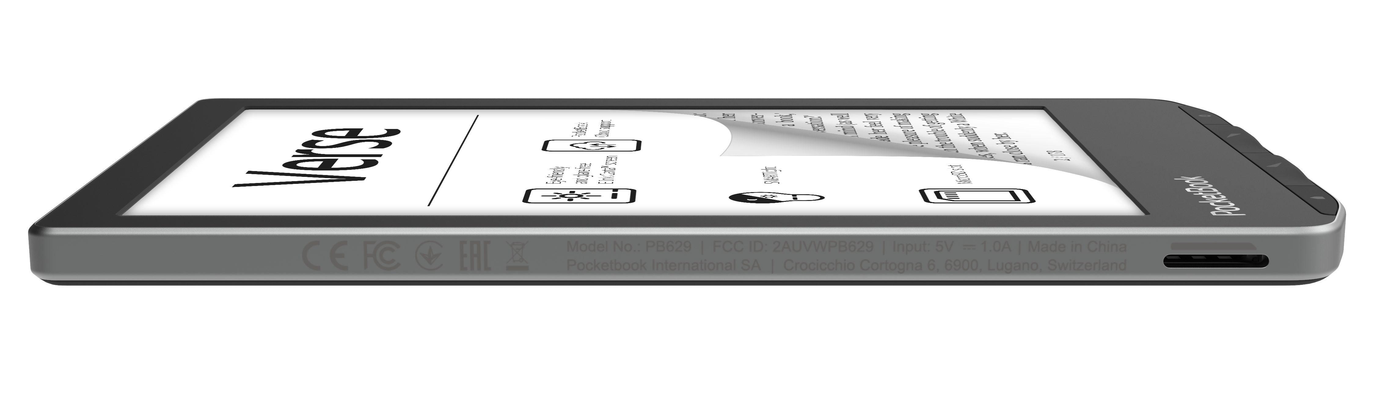 PocketBook Verse - 6" E Ink Carta HD E-Reader - Mist Grey | 253-PB629-M-WW E-Readers