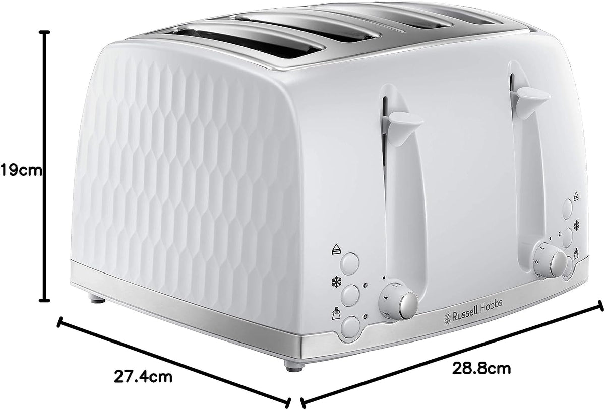 Russell Hobbs Honeycomb 4 Slice Toaster White | 26070