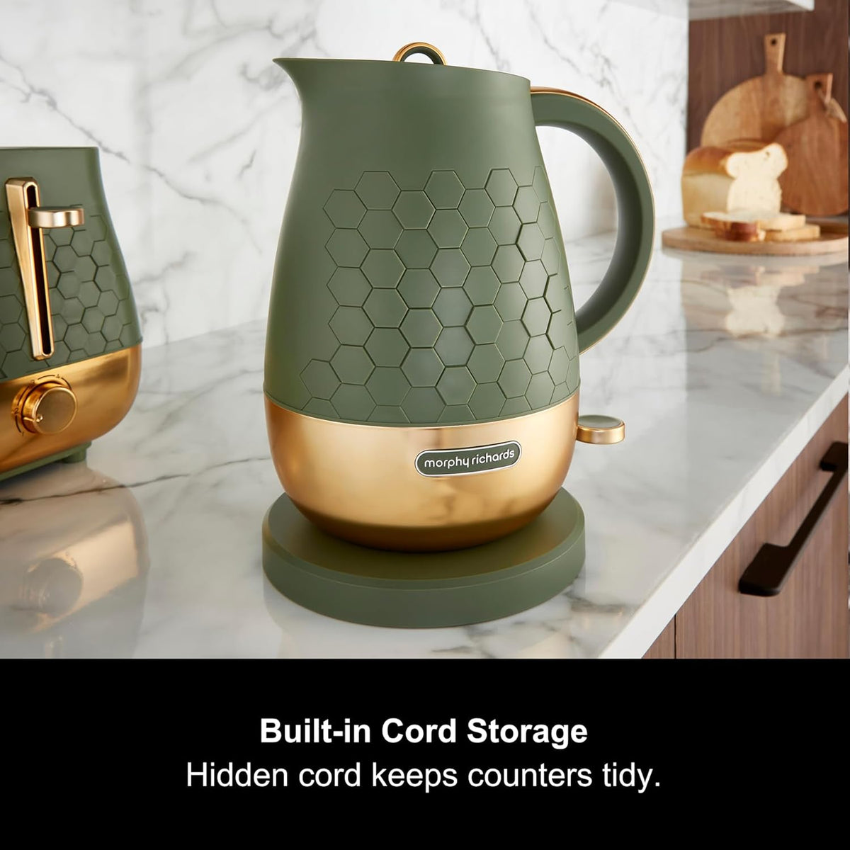 Morphy Richards Cassini 1.7L Rapid Boil Jug Kettle Olivine Green | 103022