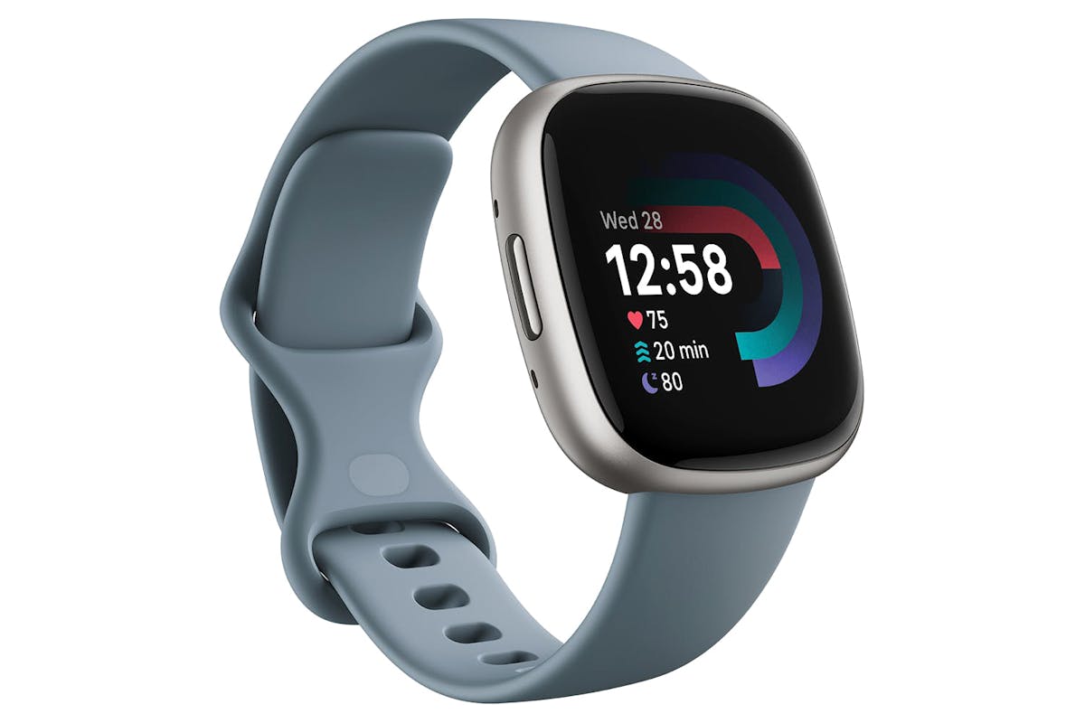 Fitbit Versa 4 - Fitness Smartwatch with GPS, NFC Payments & 40+ Exercise Modes - Waterfall Blue/Platinum | 79-FB523SRAG Smartwatch