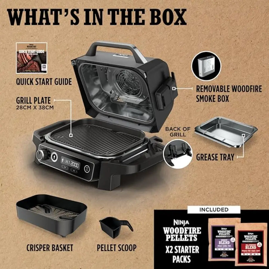 Ninja Woodfire Electric Outdoor BBQ Grill & Smoker | OG701UK