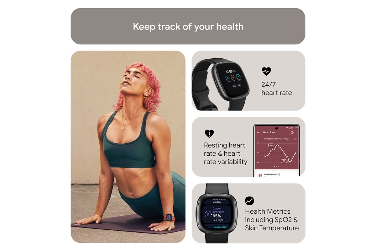 Fitbit Versa 4 Black/Graphite | FB523BKBK