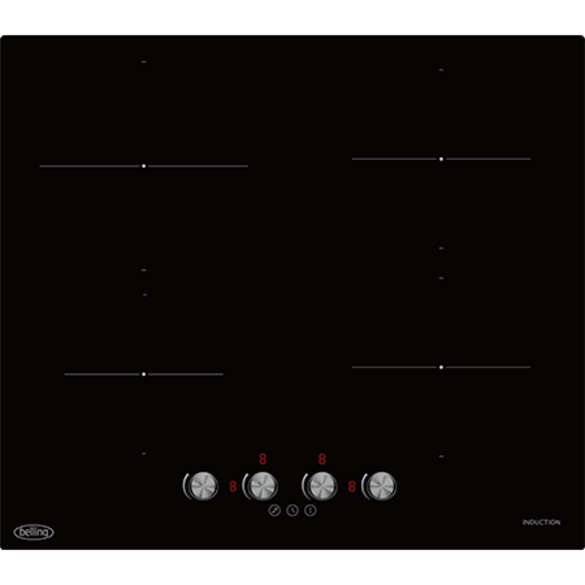 Belling 60cm 4 Zone Rotary Control Induction Hob Black | BRIH60BK