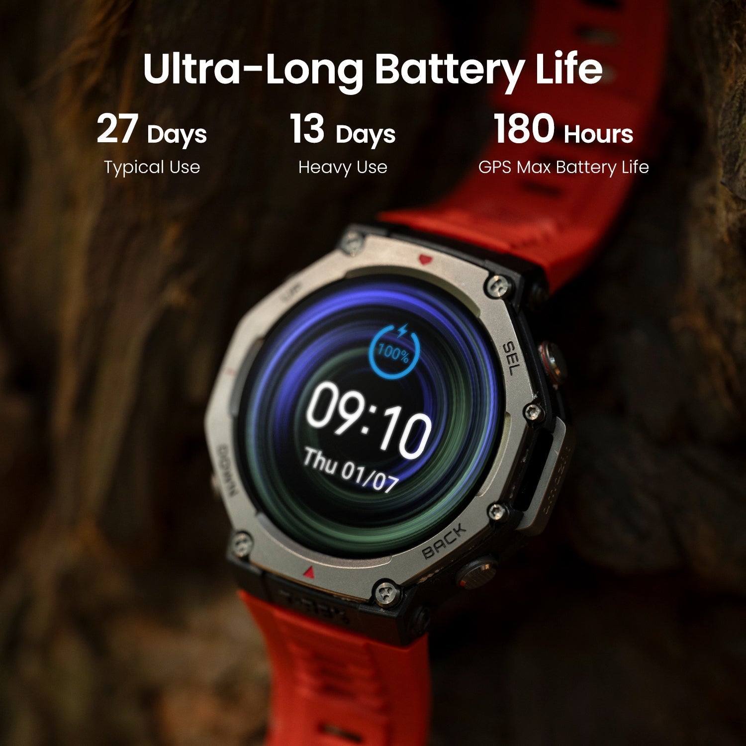 Amazfit T-Rex 3 Rugged GPS Smartwatch Onyx | T-Rex 3