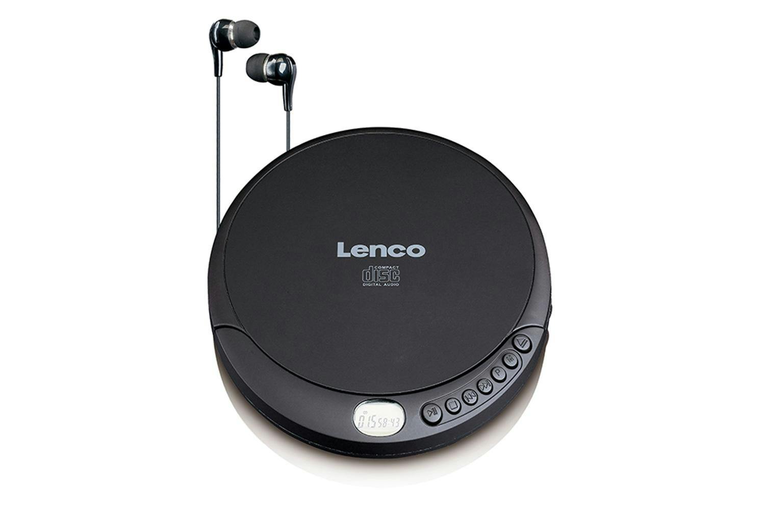 Lenco Portable CD Player with Earphones Black | CD-010