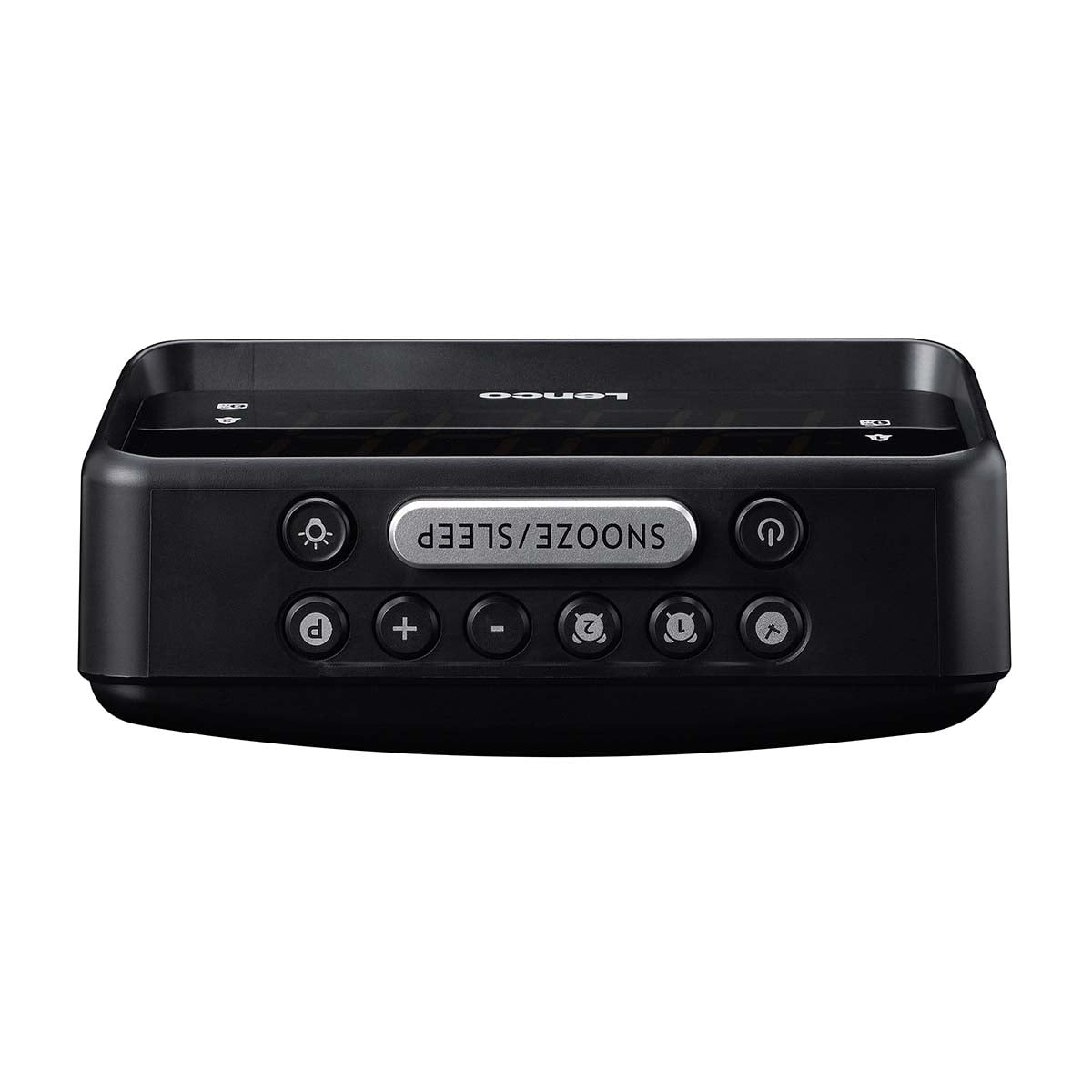 Lenco FM Clock Radio with USB Charging Black | CR-28BK