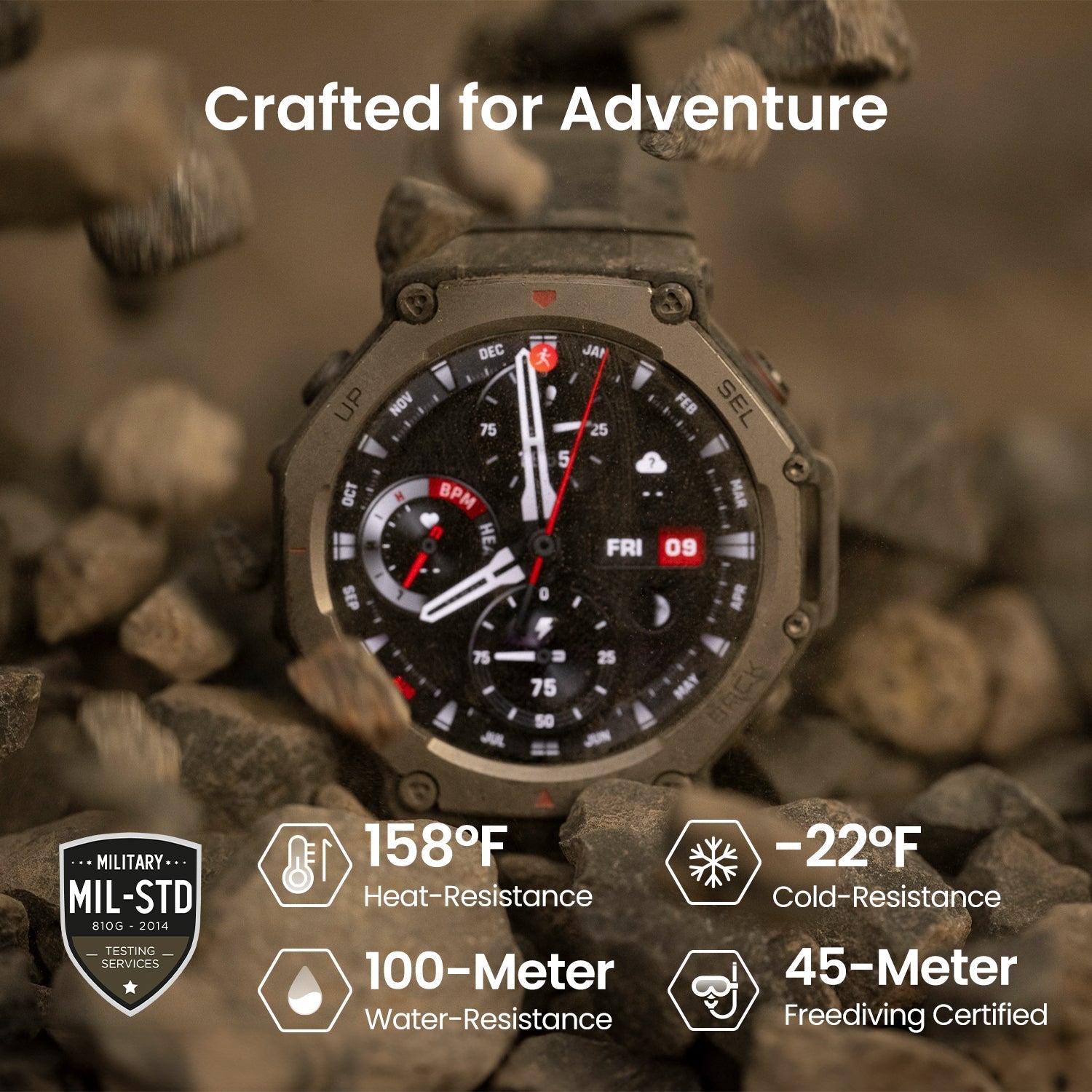 Amazfit T-Rex 3 Rugged GPS Smartwatch Lava | T-Rex 3