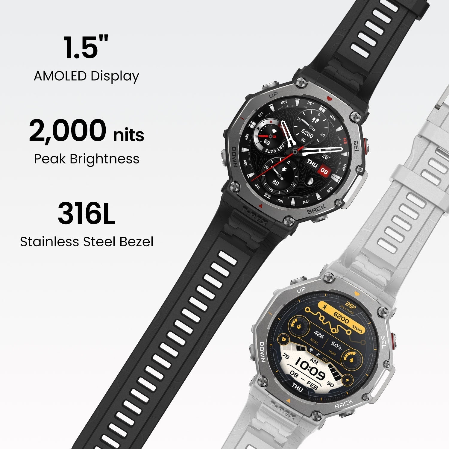 Amazfit T-Rex 3 Rugged GPS Smartwatch Haze Gray | T-Rex 3