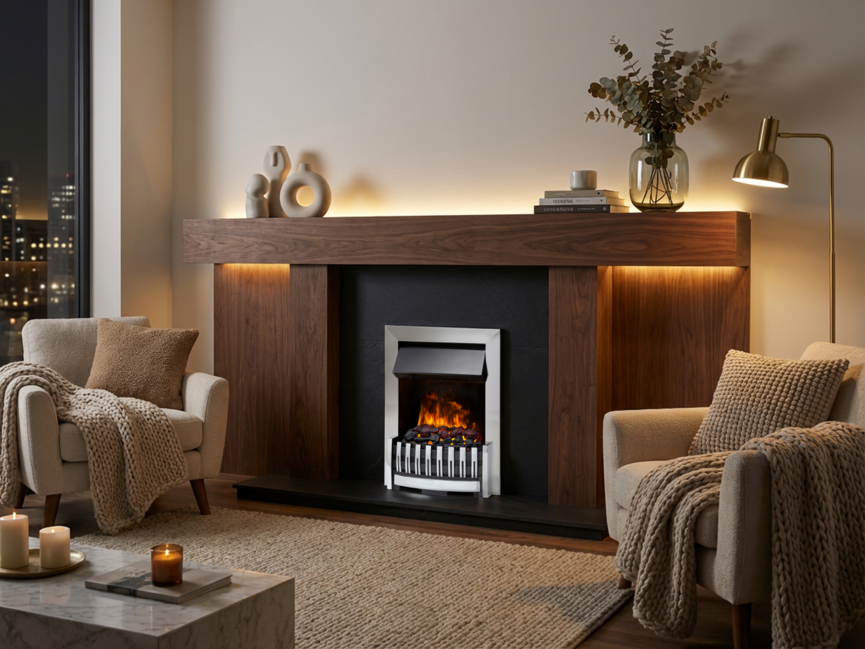 Dimplex Elsberry Electric Fire, Chrome ELS20CH-LED-UK