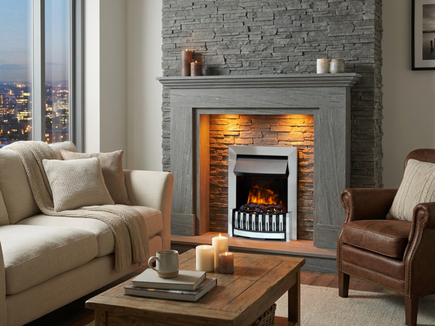 Dimplex Elsberry Electric Fire, Chrome ELS20CH-LED-UK