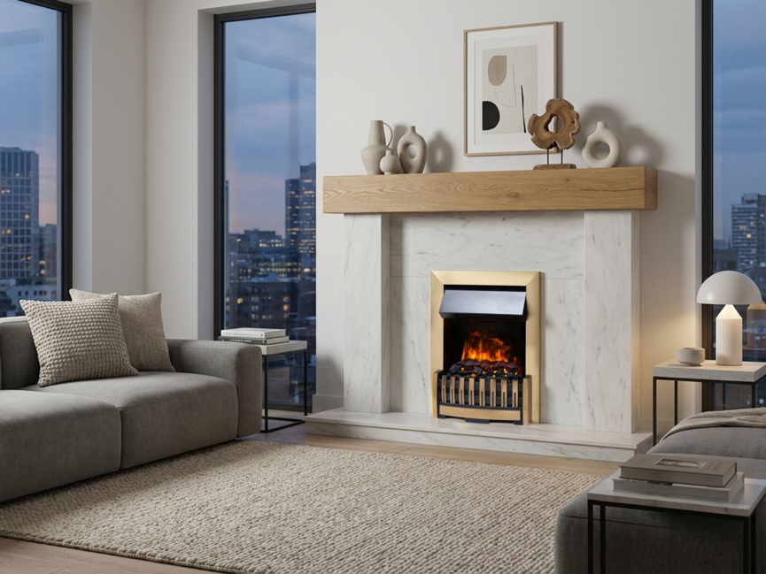 Dimplex Elsberry Electric Fire, Antique Brass ELS20AB-LED-UK
