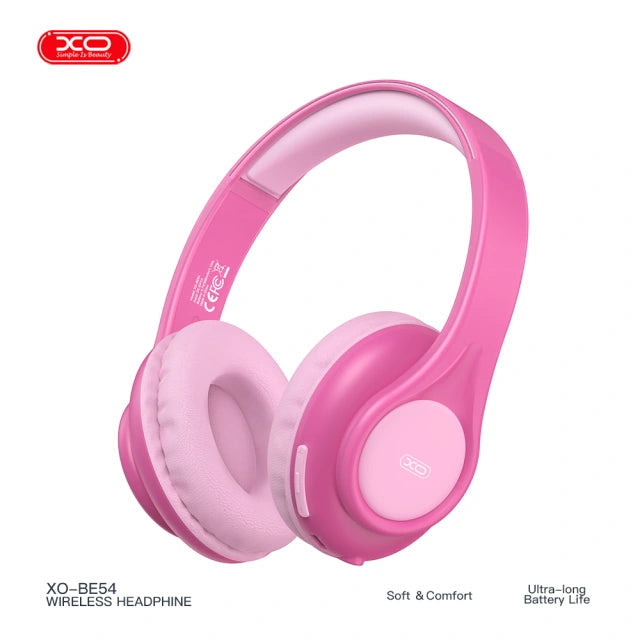 XO BE54P Kids Wireless Bluetooth Headphones – Pink Headphones