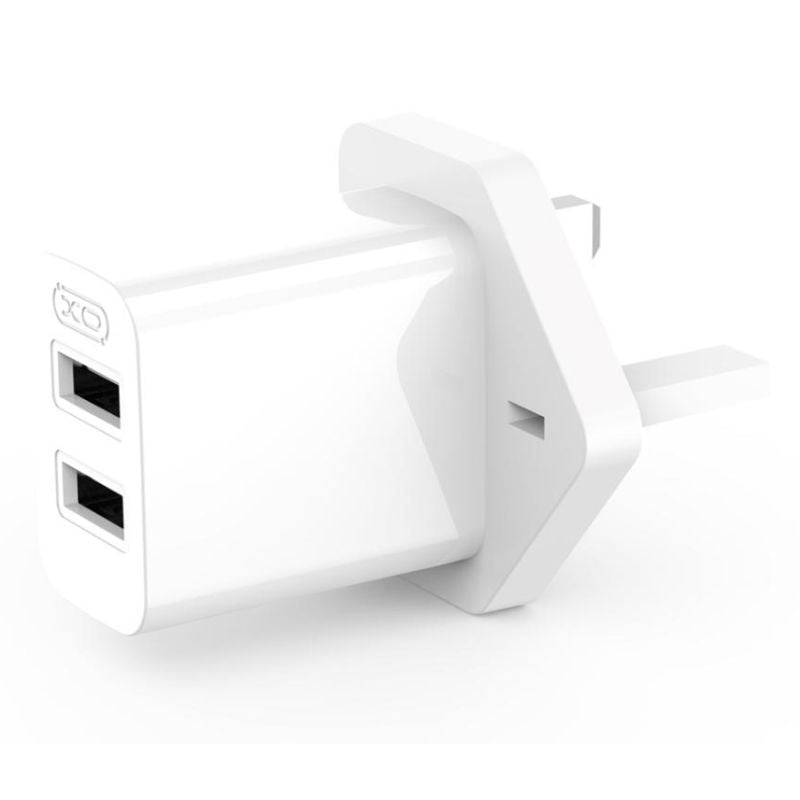 XO White L109 UK Plug Dual USB-A 2.4A Charger Charger