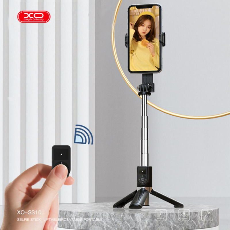 XO Black SS10 Mini Tripod Bluetooth Function Selfie Stick 80cm