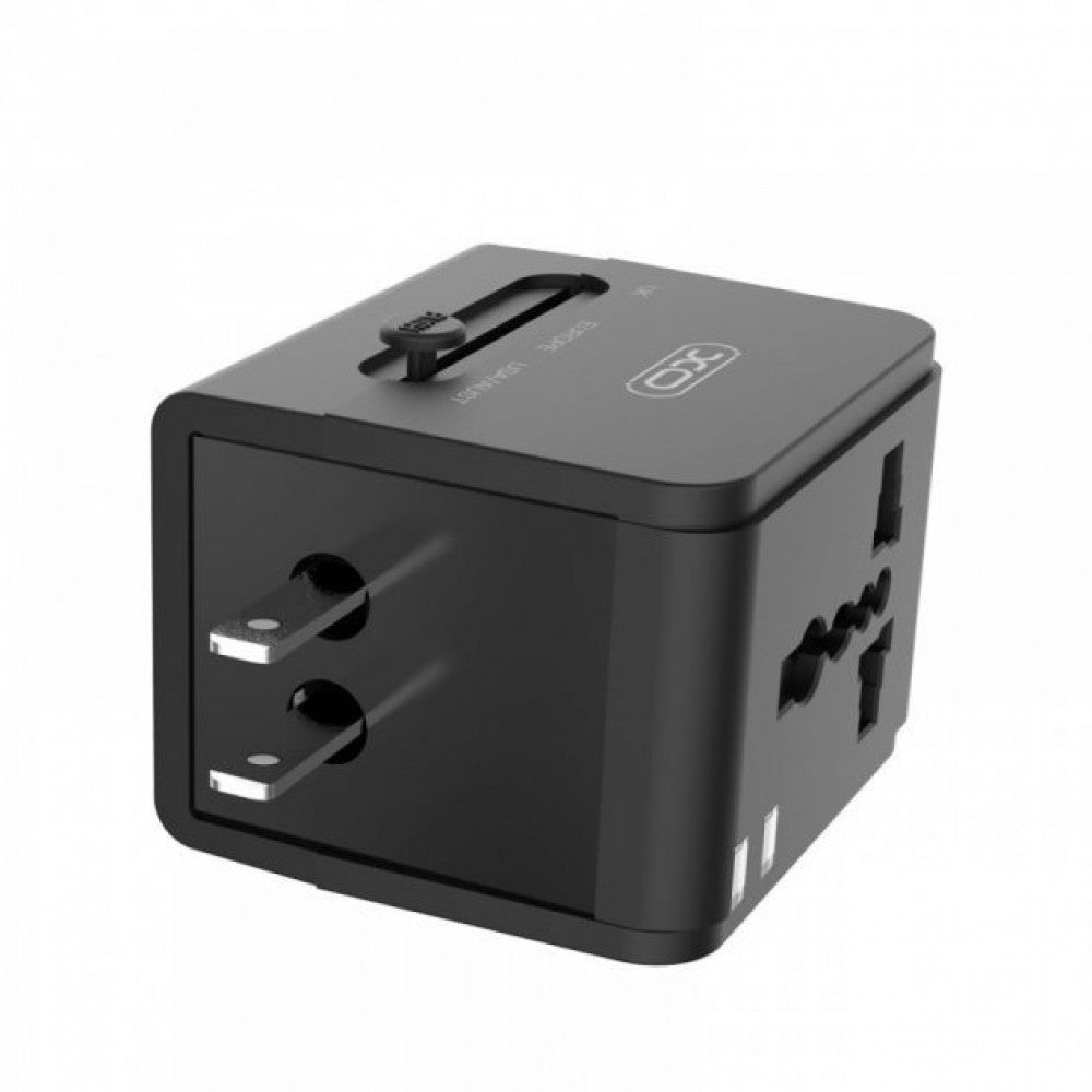 XO Black Multi Multi Country World Travel Charger with USB