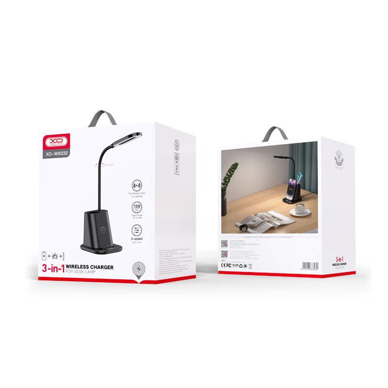 XO Black WX032 LED Dimmable Lamp Wireless Charger