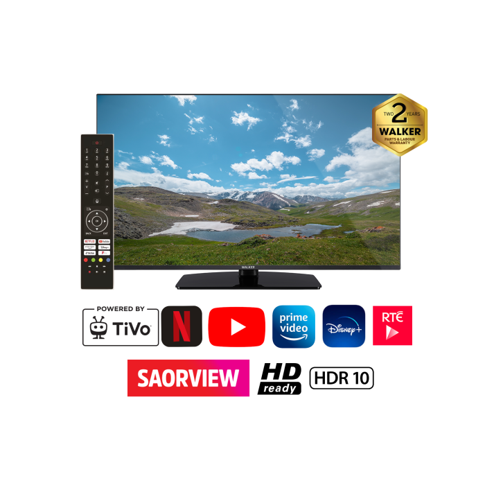 Walker 24 Inch HD Ready TiVo Smart LED TV Black | WPS24241BK