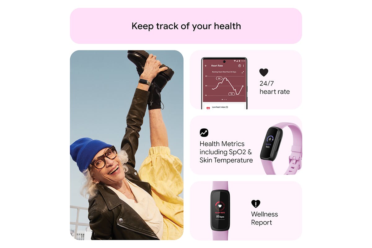 Fitbit Inspire 3 Black/Lilac Bliss | FB424BKLV
