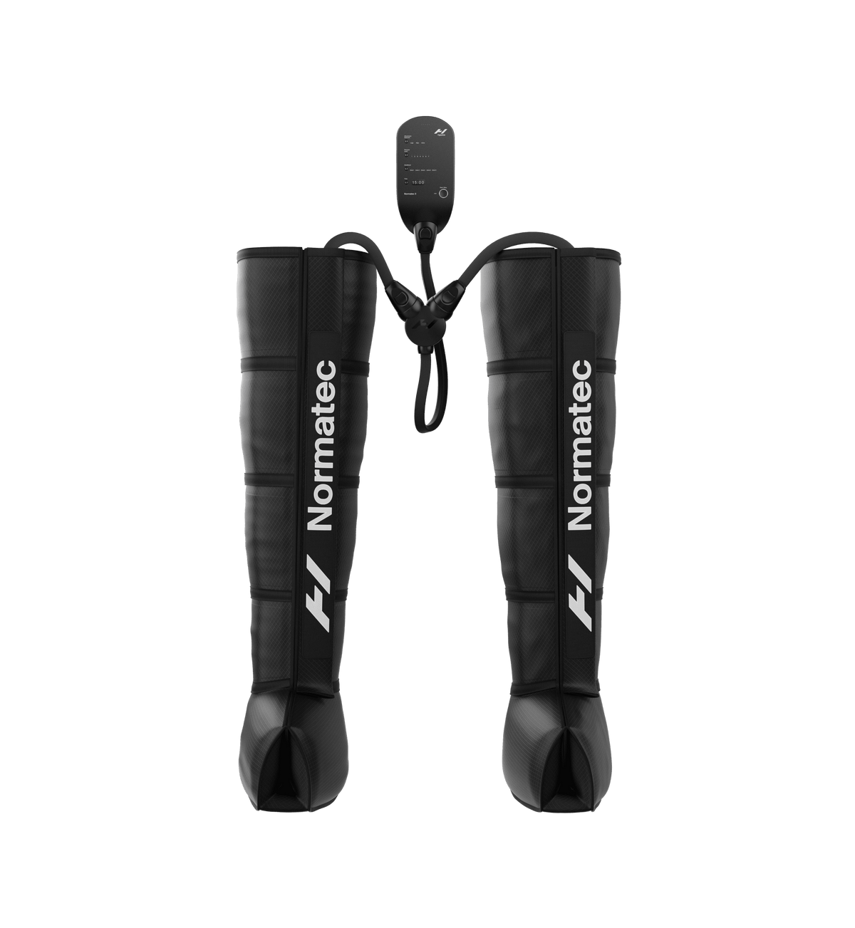 Hyperice Normatec 3 Legs dynamic air compression system — control unit and full-length leg attachments