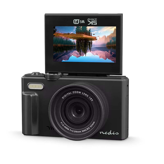 Nedis 16MP 5K Digital Camera with Flip Screen Black | HM41PC2570