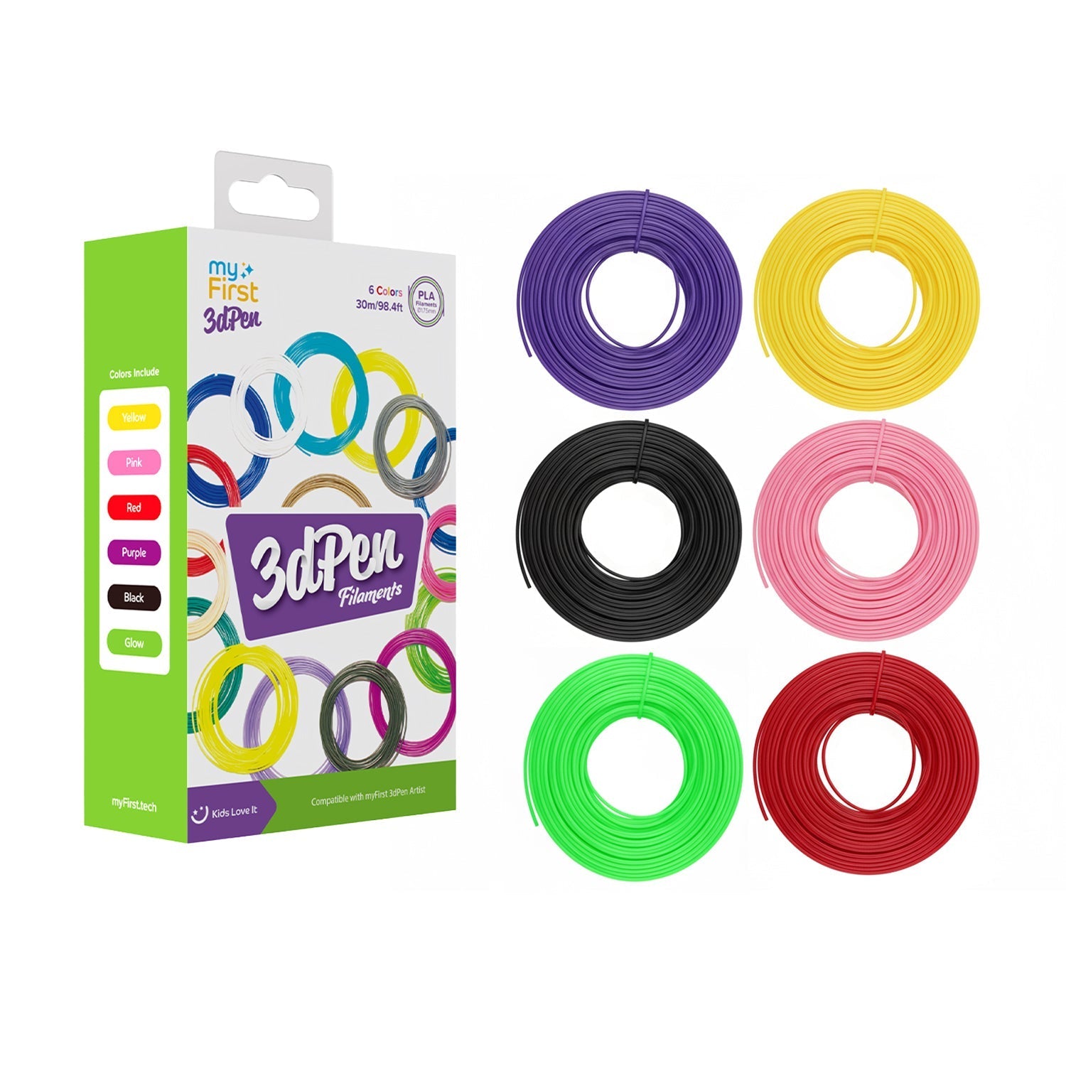 myFirst 3dPen Artist Filaments - PLA Refills, Biodegradable - Warm Colour | 256-FP8001AC-WC01 3D Pen