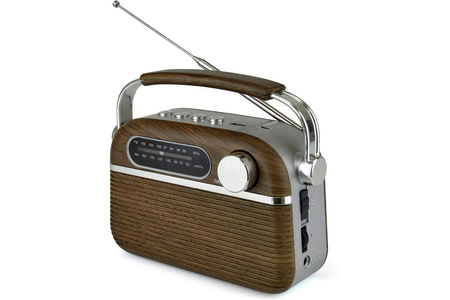 Lloytron Vintage Rechargeable Bluetooth AM/FM Radio Wood Effect | PP6403