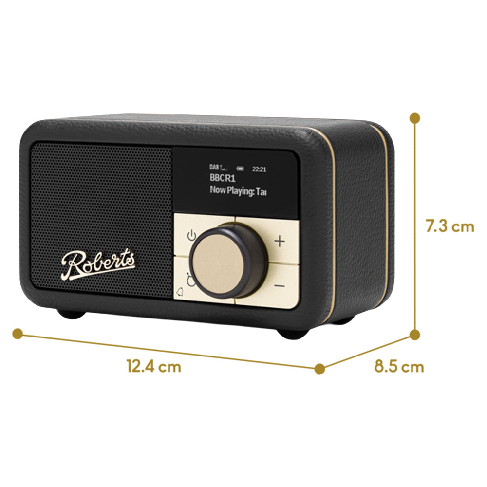 Roberts Revival Petite 2 FM/DAB Bluetooth Radio, Black REV-PETITE2BK