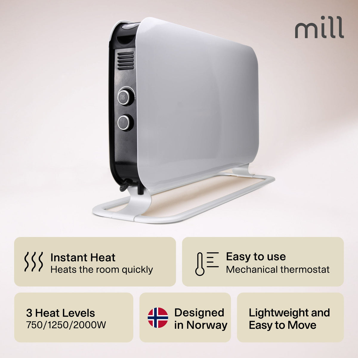 Mill Instant MEC Portable Heater 2000W White product image