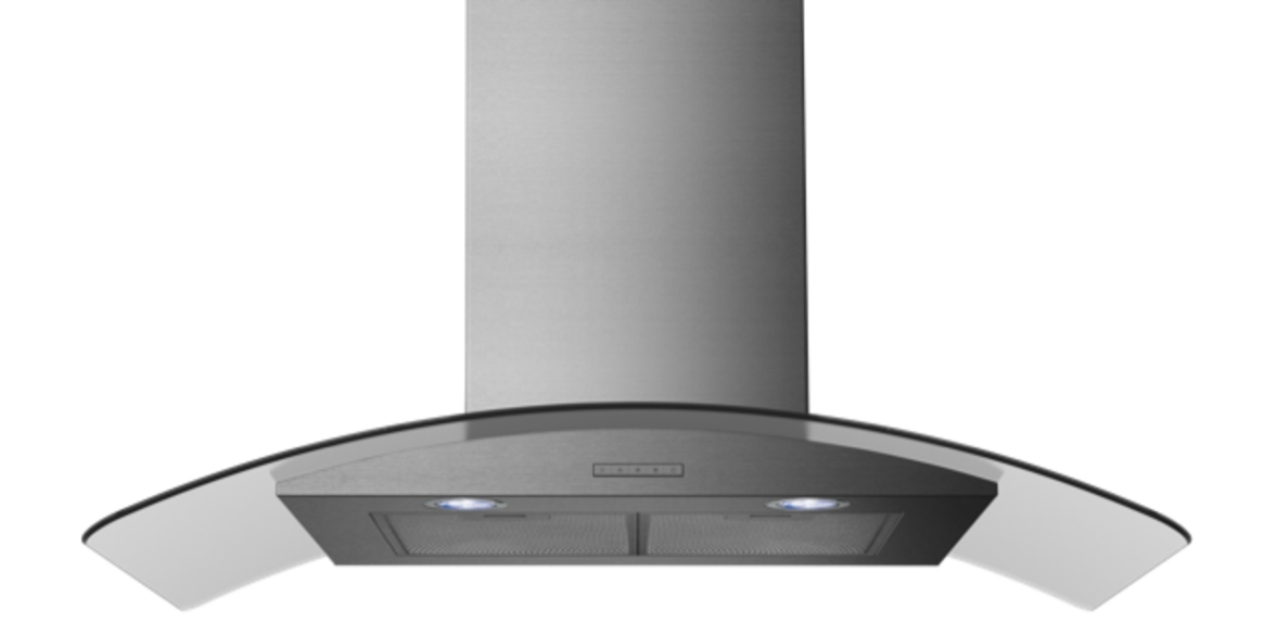 Belling Chimney Hood Curved Glass 90cm Stainless Steel | CHIM904GSTA