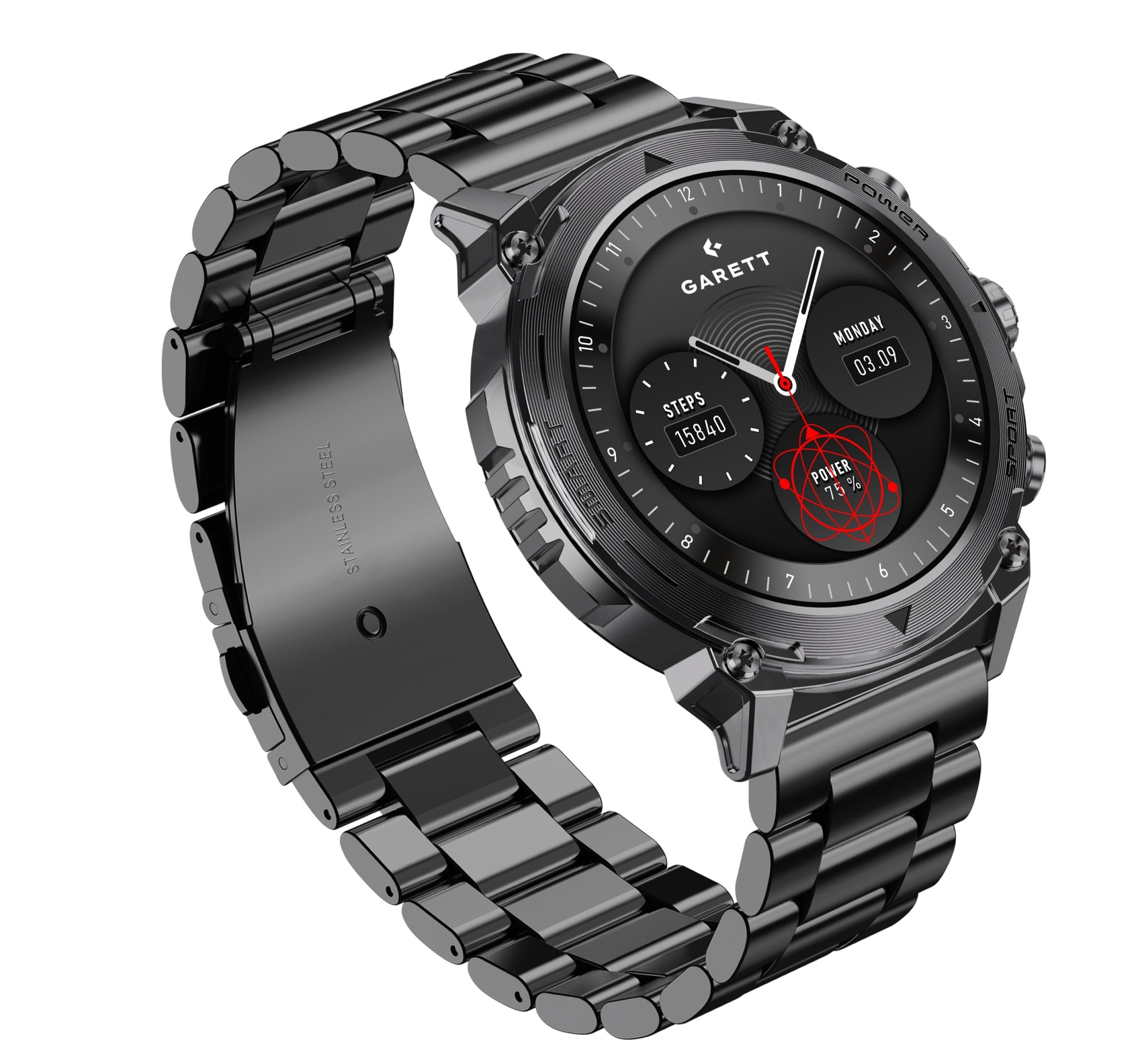 Garett Atom Smart Watch Black Steel