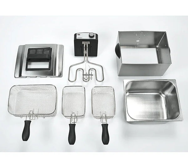 Bourgini Classic Triple Basket Deep Fat Fryer 5L Stainless Steel | 209498