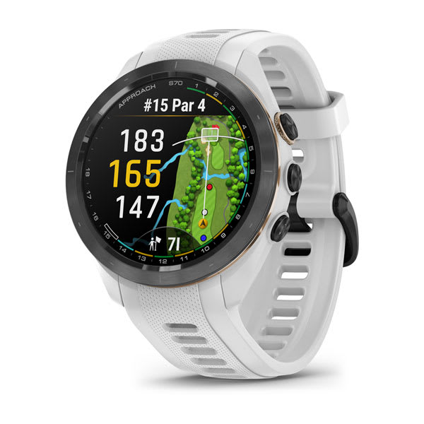 Garmin Approach S70, 42mm, Black Ceramic Bezel with White Silicone Band - 010-02746-10