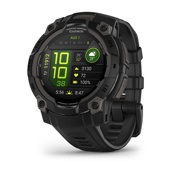 Garmin Instinct 3, 45mm, AMOLED, Black with Black Silicone Band - 010-02936-00