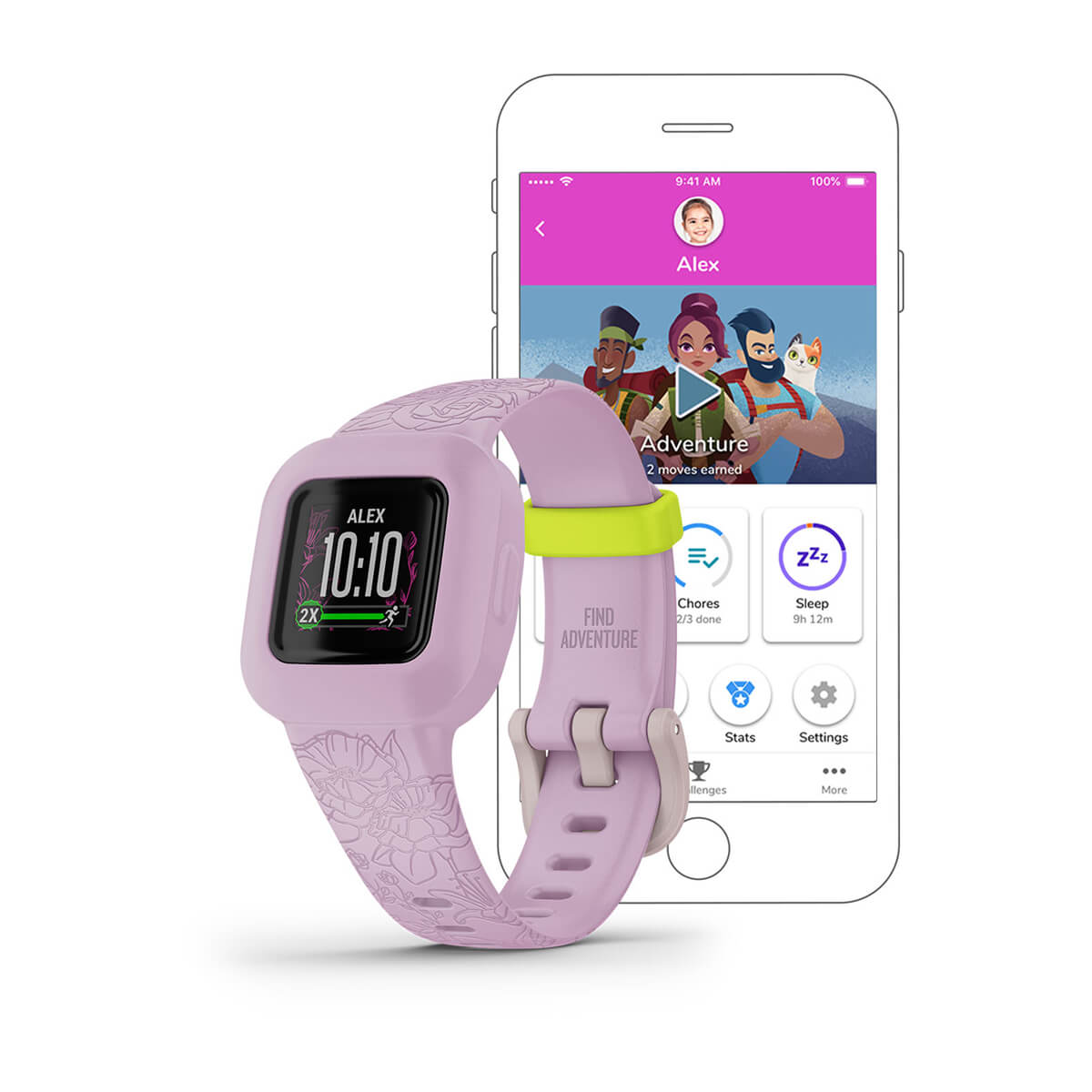 GARMIN VIVOFIT JR 3, WW - LILAC FLORAL | 49-GAR-010-02441-01 Smart Watch