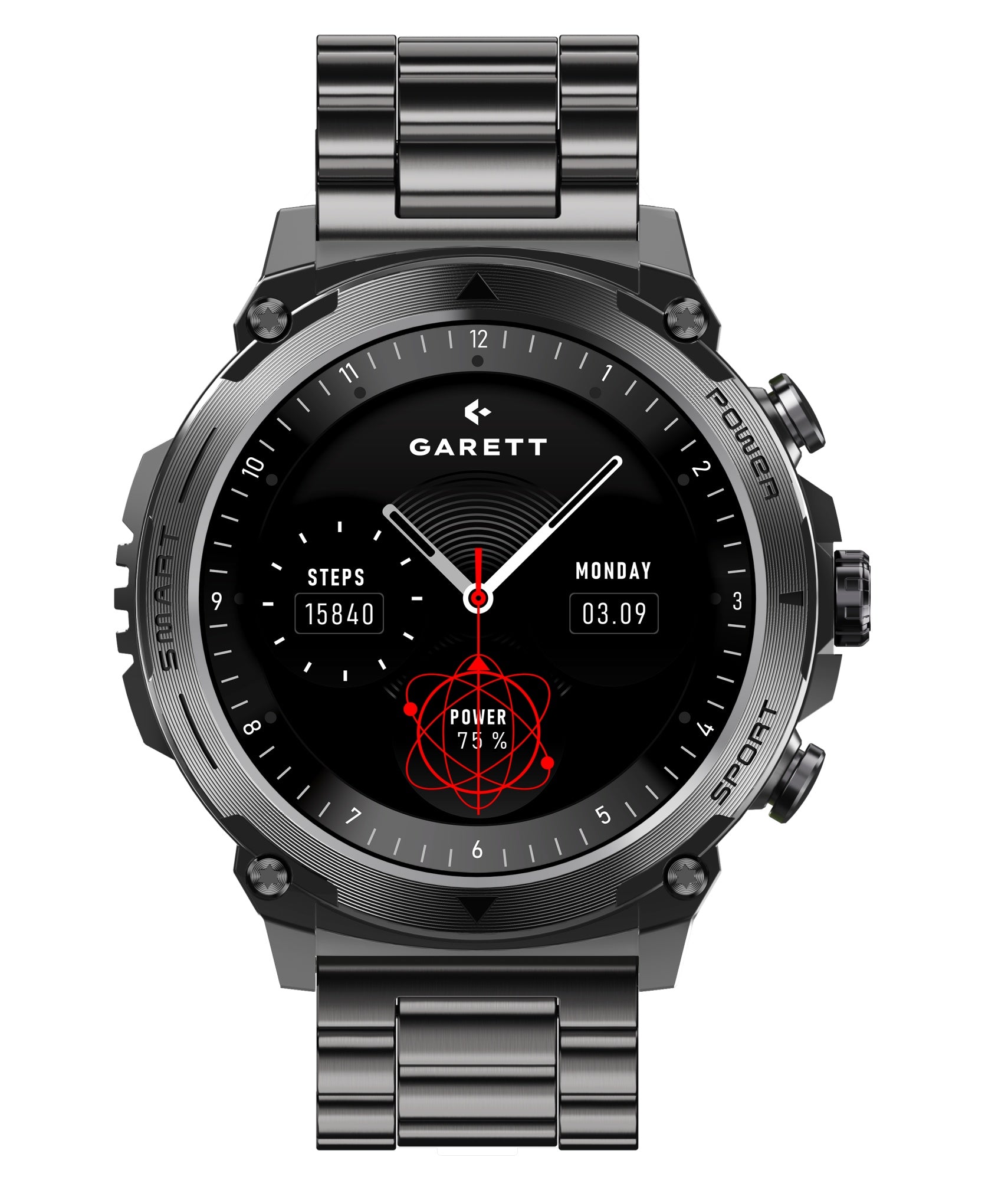 Garett Atom Smart Watch Black Steel