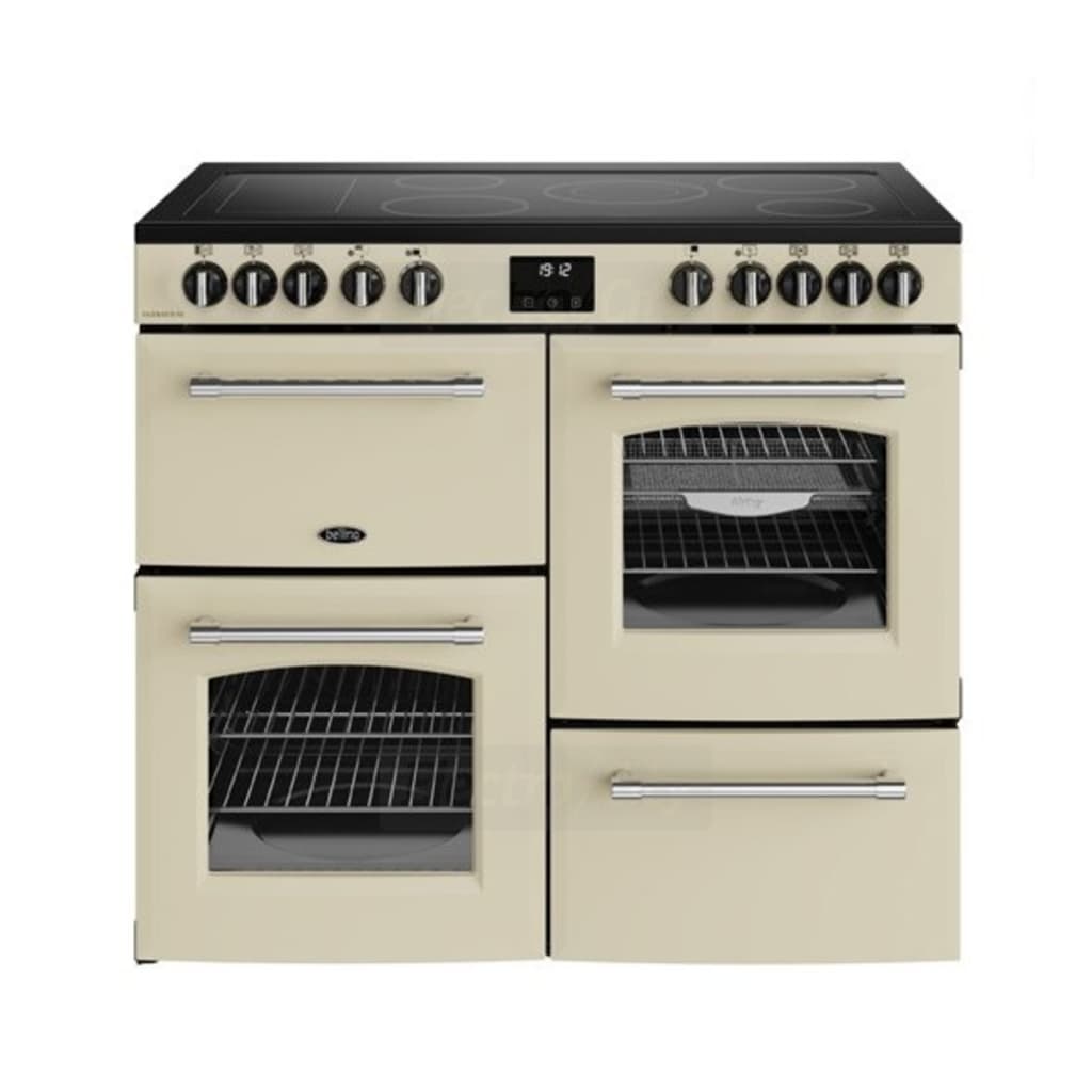 Belling Farmhouse 100cm Electric Range Cooker, Cream FH100ECRM