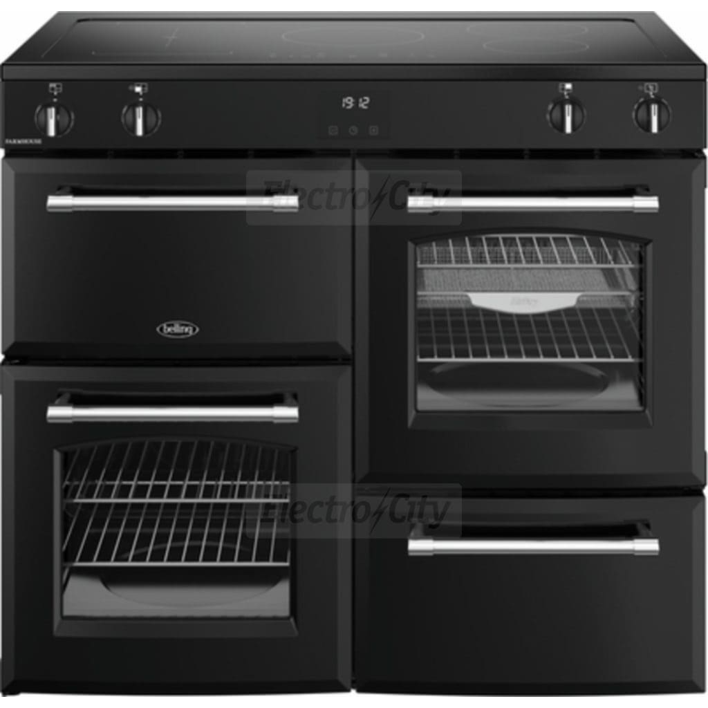Belling Farmhouse 100cm Induction Range Cooker, Black FH100EIBLK