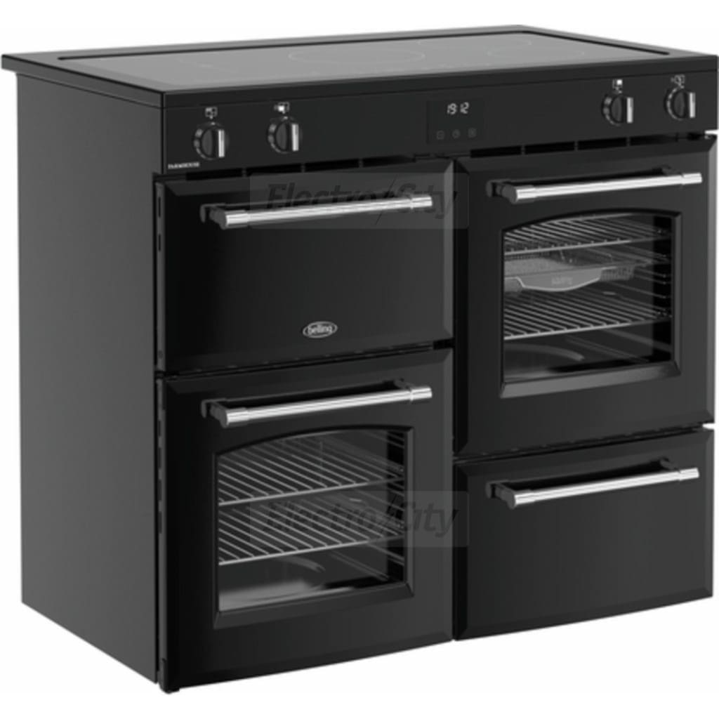 Belling Farmhouse 100cm Induction Range Cooker, Black FH100EIBLK