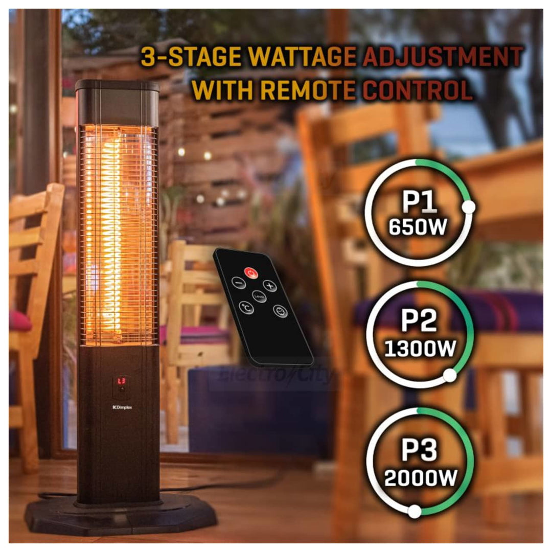Dimplex 2kW Freestanding Carbon Indoor & Outdoor Heater | DXOTDRFS2