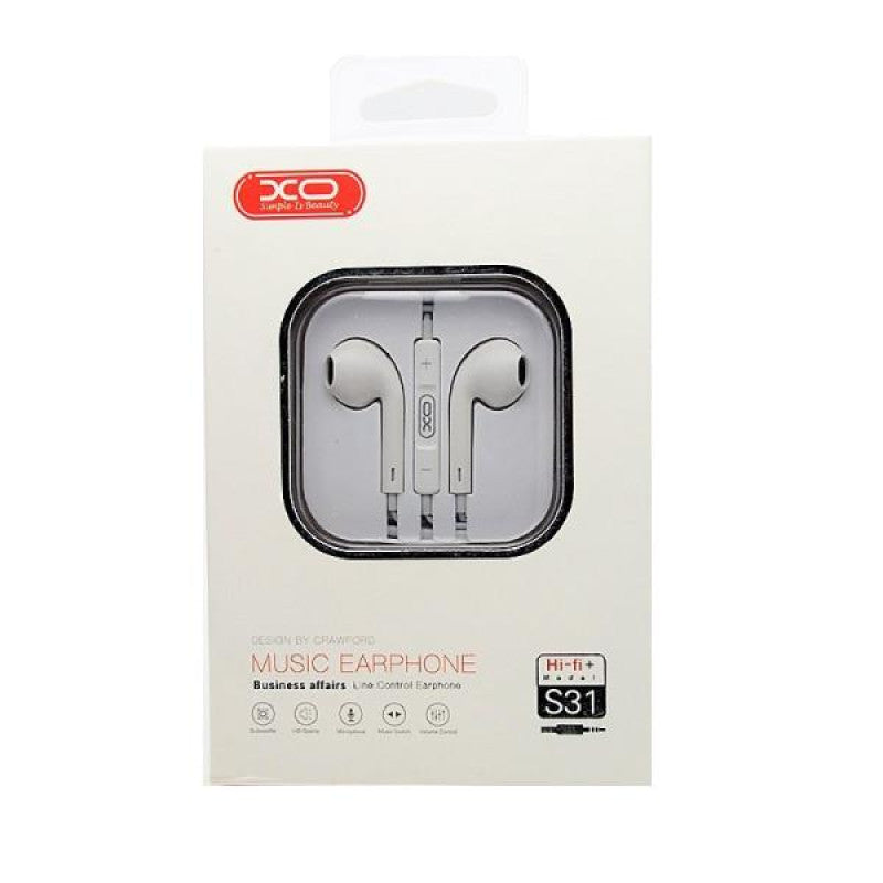 XO-S31 White Stereo USB-C Wired Earphones | EXSXO-S31