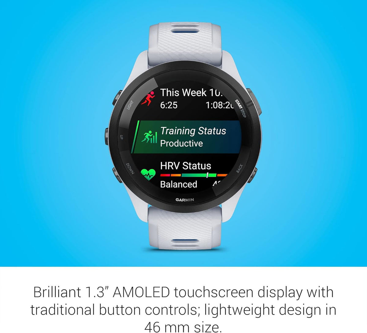 Garmin Forerunner 265 Music, Whitestone - 010-02810-11 - image 3